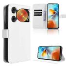 For ZTE nubia Music 2 Diamond Texture Leather Phone Case(White) - 1
