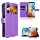 For ZTE nubia Music 2 Diamond Texture Leather Phone Case(Purple) - 1