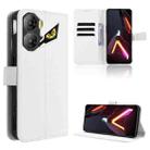 For ZTE nubia Neo 3 5G Diamond Texture Leather Phone Case(White) - 1