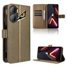 For ZTE nubia Neo 3 5G Diamond Texture Leather Phone Case(Brown) - 1