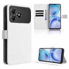 For ZTE Blade A36 4G Diamond Texture Leather Phone Case(White) - 1