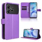 For ZTE Blade A36 4G Diamond Texture Leather Phone Case(Purple) - 1