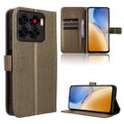 For ZTE Blade A56 4G Diamond Texture Leather Phone Case(Brown) - 1