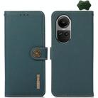 For OPPO Reno10 Global / 10 Pro Global KHAZNEH Custer Texture RFID Genuine Leather Phone Case(Green) - 1