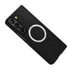 For Samsung Galaxy Z Fold5 Carbon Fiber Texture MagSafe Magnetic Phone Case(Black) - 1