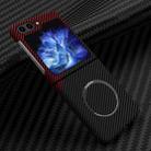 For Samsung Galaxy Z Flip5 Carbon Fiber Texture MagSafe Magnetic Phone Case(Black Red) - 1