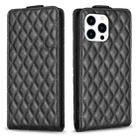 For iPhone 14 Pro Max Diamond Lattice Vertical Flip Leather Phone Case(Black) - 1