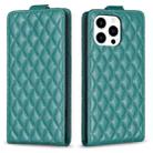 For iPhone 14 Pro Diamond Lattice Vertical Flip Leather Phone Case(Green) - 1