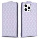 For iPhone 14 Pro Diamond Lattice Vertical Flip Leather Phone Case(Purple) - 1