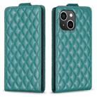 For iPhone 13 Diamond Lattice Vertical Flip Leather Phone Case(Green) - 1