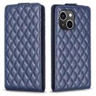 For iPhone 13 Diamond Lattice Vertical Flip Leather Phone Case(Blue) - 1