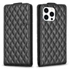 For iPhone 13 Pro Diamond Lattice Vertical Flip Leather Phone Case(Black) - 1