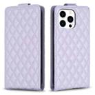 For iPhone 13 Pro Diamond Lattice Vertical Flip Leather Phone Case(Purple) - 1