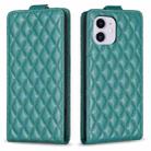 For iPhone 12 / 12 Pro Diamond Lattice Vertical Flip Leather Phone Case(Green) - 1