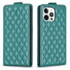 For iPhone 12 Pro Max Diamond Lattice Vertical Flip Leather Phone Case(Green) - 1