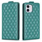 For iPhone 11 Diamond Lattice Vertical Flip Leather Phone Case(Green) - 1