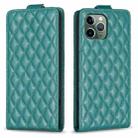 For iPhone 11 Pro Diamond Lattice Vertical Flip Leather Phone Case(Green) - 1