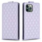 For iPhone 11 Pro Diamond Lattice Vertical Flip Leather Phone Case(Purple) - 1