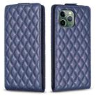 For iPhone 11 Pro Max Diamond Lattice Vertical Flip Leather Phone Case(Blue) - 1