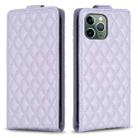 For iPhone 11 Pro Max Diamond Lattice Vertical Flip Leather Phone Case(Purple) - 1