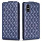 For iPhone X / XS Diamond Lattice Vertical Flip Leather Phone Case(Blue) - 1