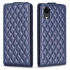 For iPhone XR Diamond Lattice Vertical Flip Leather Phone Case(Blue) - 1