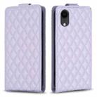 For iPhone XR Diamond Lattice Vertical Flip Leather Phone Case(Purple) - 1
