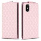 For iPhone XS Max Diamond Lattice Vertical Flip Leather Phone Case(Pink) - 1