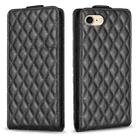 For iPhone SE 2022 / 2020 /7 / 8 Diamond Lattice Vertical Flip Leather Phone Case(Black) - 1