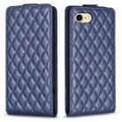 For iPhone SE 2022 / 2020 /7 / 8 Diamond Lattice Vertical Flip Leather Phone Case(Blue) - 1