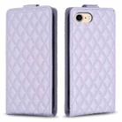 For iPhone SE 2022 / 2020 /7 / 8 Diamond Lattice Vertical Flip Leather Phone Case(Purple) - 1