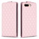 For iPhone 7 Plus / 8 Plus Diamond Lattice Vertical Flip Leather Phone Case(Pink) - 1