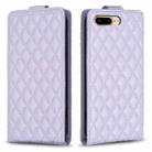 For iPhone 7 Plus / 8 Plus Diamond Lattice Vertical Flip Leather Phone Case(Purple) - 1