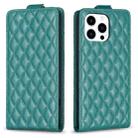 For iPhone 16 Pro Max Diamond Lattice Vertical Flip Leather Phone Case(Green) - 1