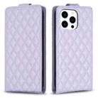 For iPhone 16 Pro Max Diamond Lattice Vertical Flip Leather Phone Case(Purple) - 1