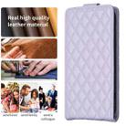 For iPhone 16 Plus Diamond Lattice Vertical Flip Leather Phone Case(Purple) - 3