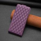 For iPhone 16 Diamond Lattice Vertical Flip Leather Phone Case(Dark Purple) - 2