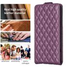 For iPhone 16 Diamond Lattice Vertical Flip Leather Phone Case(Dark Purple) - 3