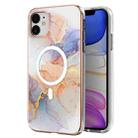 For iPhone 11 Marble Pattern Dual-side IMD Magsafe TPU Phone Case(White Marble) - 1
