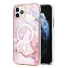 For iPhone 11 Pro Marble Pattern Dual-side IMD Magsafe TPU Phone Case(Rose Gold 005) - 1
