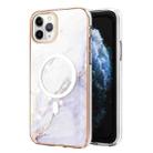 For iPhone 11 Pro Marble Pattern Dual-side IMD Magsafe TPU Phone Case(White 006) - 1