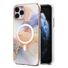 For iPhone 11 Pro Marble Pattern Dual-side IMD Magsafe TPU Phone Case(White Marble) - 1