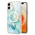 For iPhone 12 / 12 Pro Marble Pattern Dual-side IMD Magsafe TPU Phone Case(Green 003) - 1