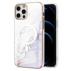 For iPhone 12 Pro Max Marble Pattern Dual-side IMD Magsafe TPU Phone Case(White 006) - 1