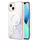 For iPhone 13 Marble Pattern Dual-side IMD Magsafe TPU Phone Case(White 006) - 1