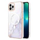 For iPhone 13 Pro Marble Pattern Dual-side IMD Magsafe TPU Phone Case(White 006) - 1