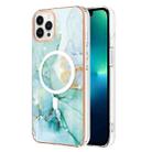 For iPhone 13 Pro Marble Pattern Dual-side IMD Magsafe TPU Phone Case(Green 003) - 1