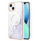 For iPhone 14 Marble Pattern Dual-side IMD Magsafe TPU Phone Case(White 006) - 1