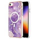 For iPhone 8 / SE 2022 / 2020 Marble Pattern Dual-side IMD Magsafe TPU Phone Case(Purple 002) - 1