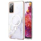 For Samsung Galaxy S20 FE 5G&4G / S20 Lite / S20 Fan Edition Marble Pattern Dual-side IMD Magsafe TPU Phone Case(White 006) - 1